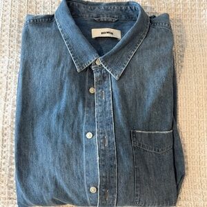 Buck Mason Blue Men Denim Shirt